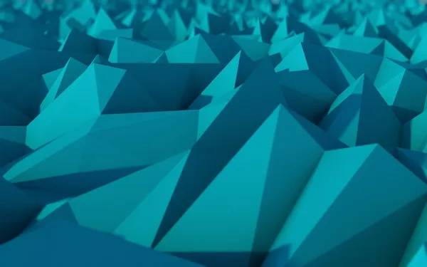 Abstract Blue Low Poly 3d Background with Depth of Field Effect — Stock Photo, Image