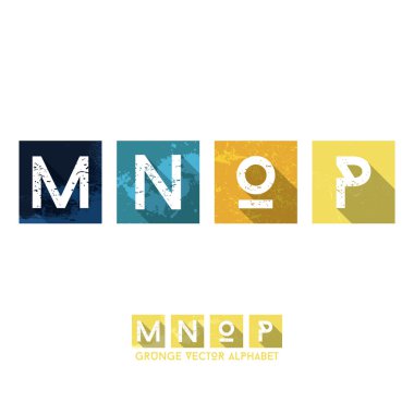 basit grunge düz alfabe