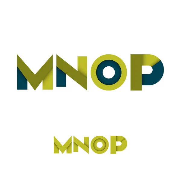 M N O P 现代彩色分层的字体或字母表 — 图库矢量图片#