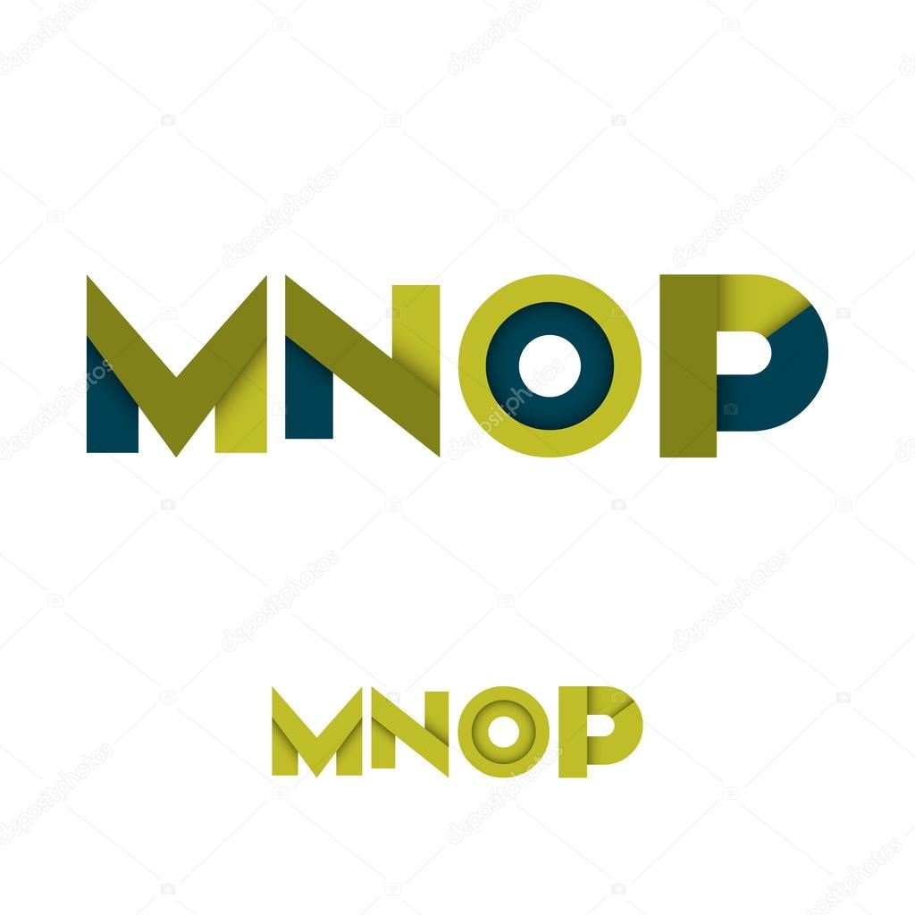 M N O P Modern Colored Layered Font or Alphabet