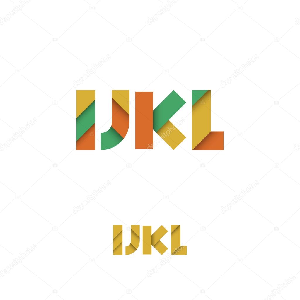 I J K L Modern Colored Layered Font or Alphabet