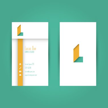 Modern renkli iş carde şablonu ile Alfabe harf l