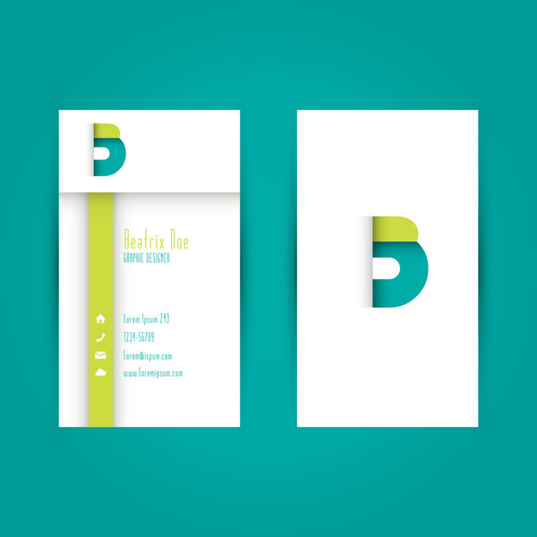 Modern Colorful Business Carde Template with Alphabet Letter B