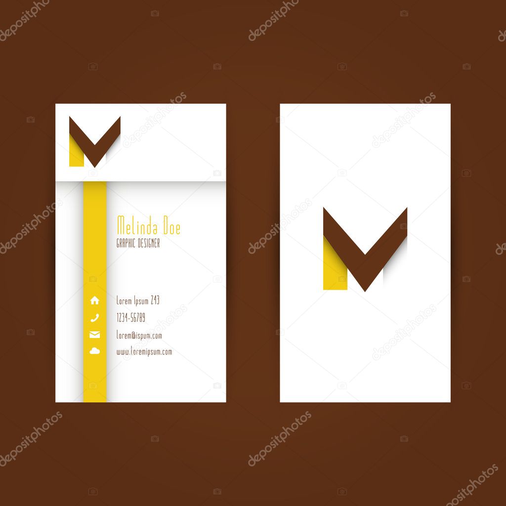 Modern Colorful Business Carde Template with Alphabet Letter M