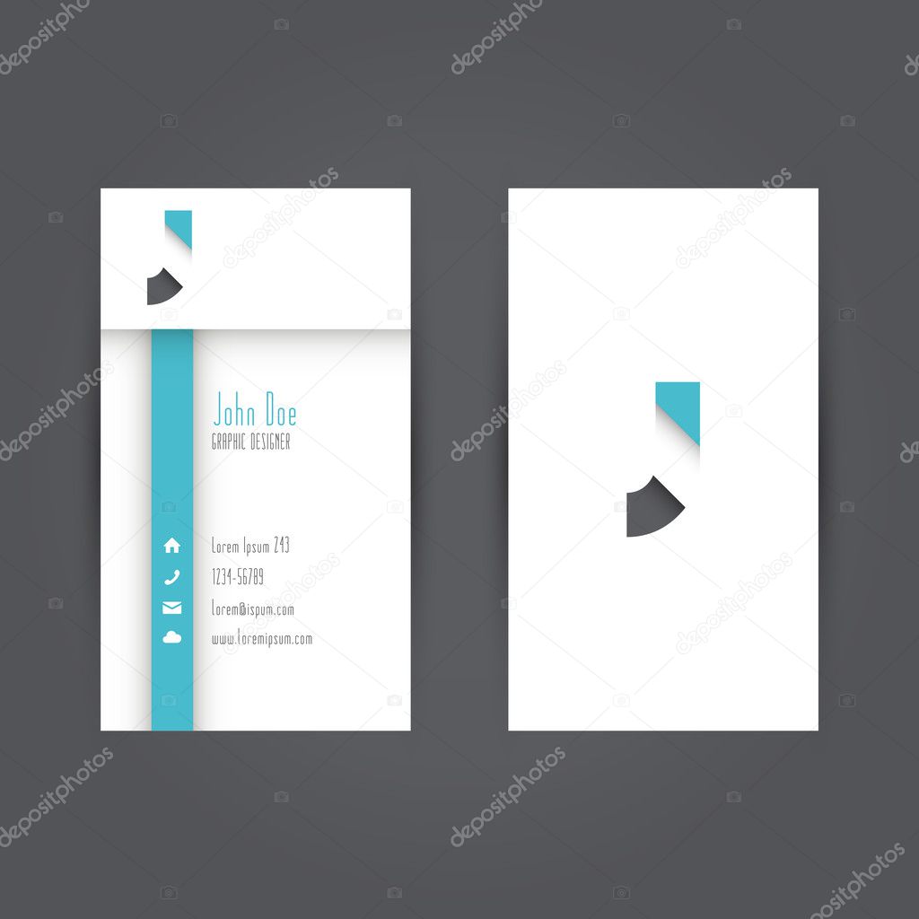 Modern Colorful Business Carde Template with Alphabet Letter J