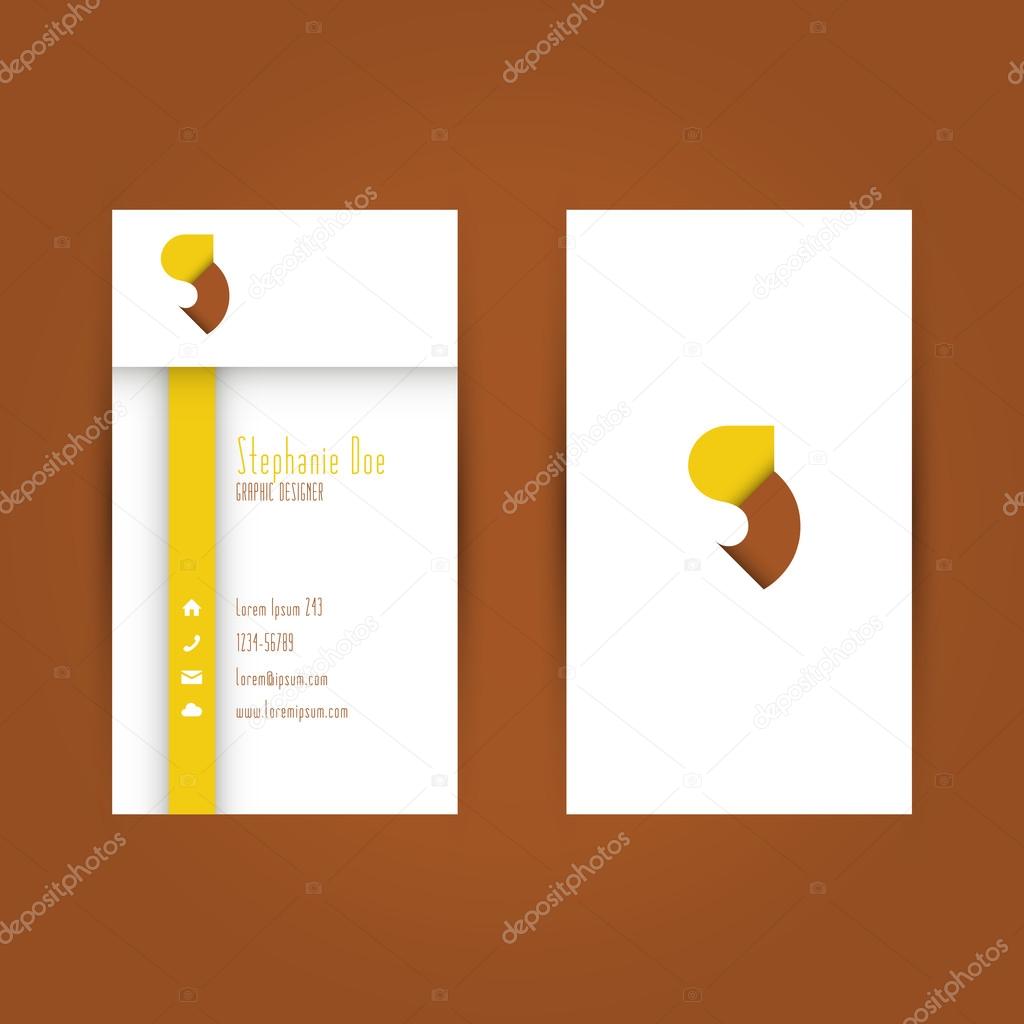 Modern Colorful Business Carde Template with Alphabet Letter S - Vector Illustration
