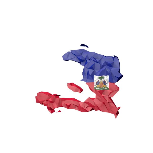 Карта Нижнего Поли Гаити с национальным флагом — стоковое фото