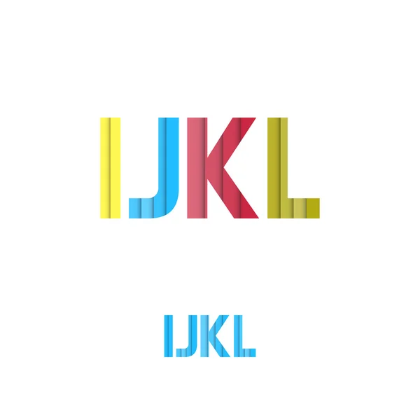 I J K L - Colorful Layered Modern Font — Stock Vector