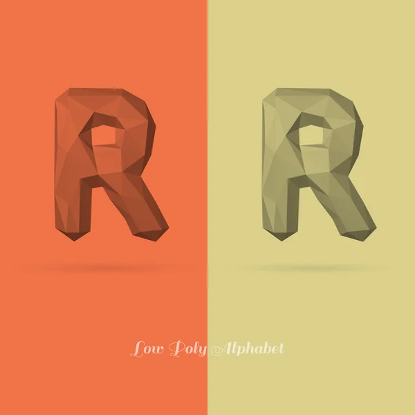 Alphabet Plat Polygonal Lettre R — Image vectorielle