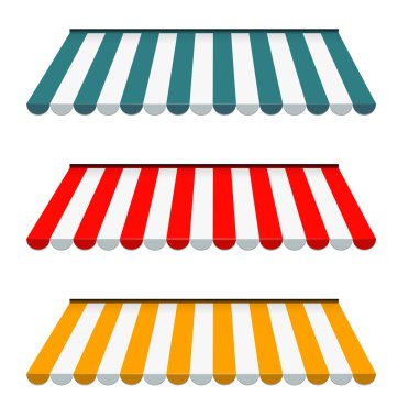 EPS 10 - Colorful set of striped awnings