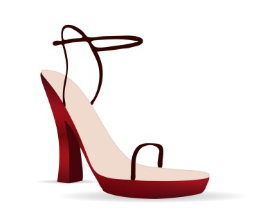 Beyaz arka planda kırmızı topukluları kapat