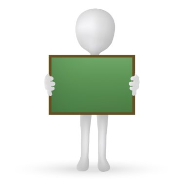 EPS 10 - small 3d man hands holding a board