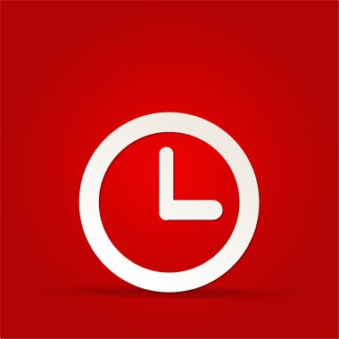 clock icon on red background