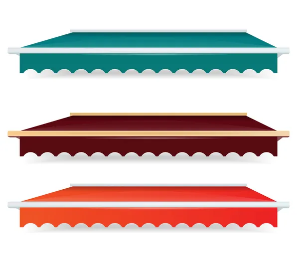 EPS 10 - Colorful set of single color awnings — 스톡 사진