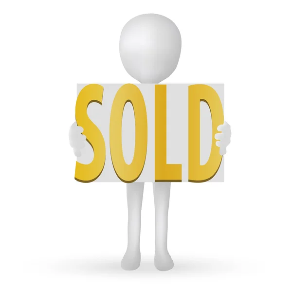 EPS 10 - small 3d man hands holding words sold — Stock Photo, Image