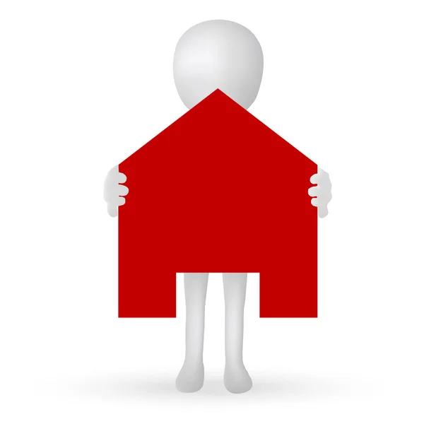EPS 10 - small 3d man hands holding a house — Stock Photo, Image
