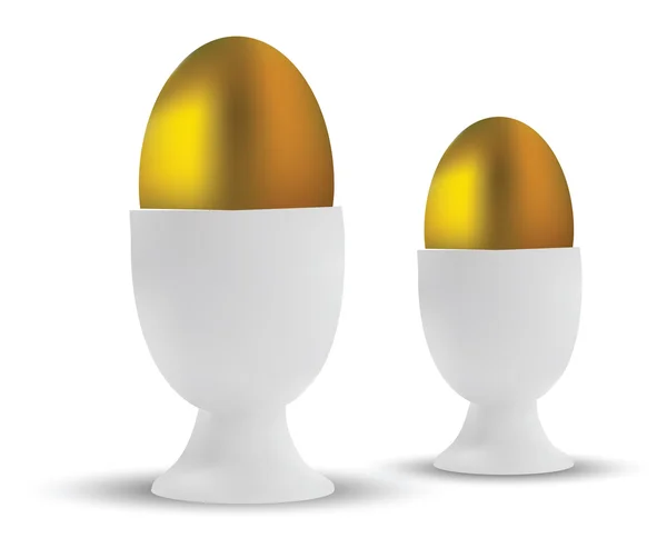 Ovos dourados de malha gradiente isolados em fundo branco — Fotografia de Stock