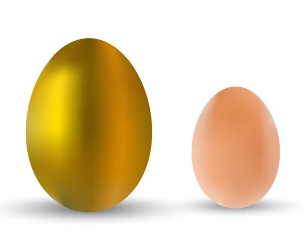 Gradient mesh golden and normal eggs — Stock Photo, Image