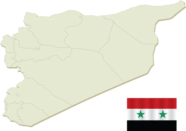 EPS Vector 10 - Mappa della Siria con la Bandiera — Vettoriale Stock