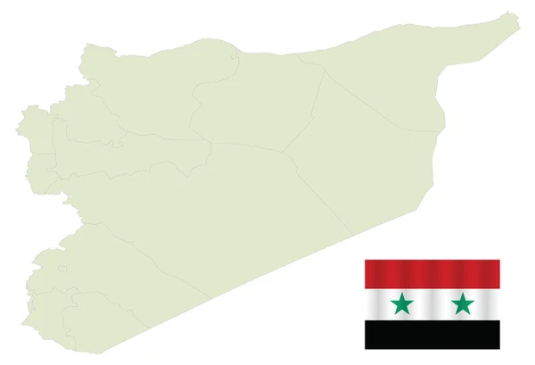 EPS Vector 10 - Mapa de Siria con Bandera — Archivo Imágenes Vectoriales