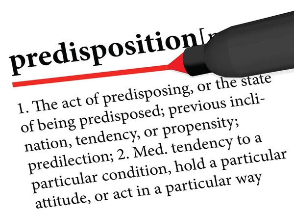 Dictionary term of predisposition — Stock Vector
