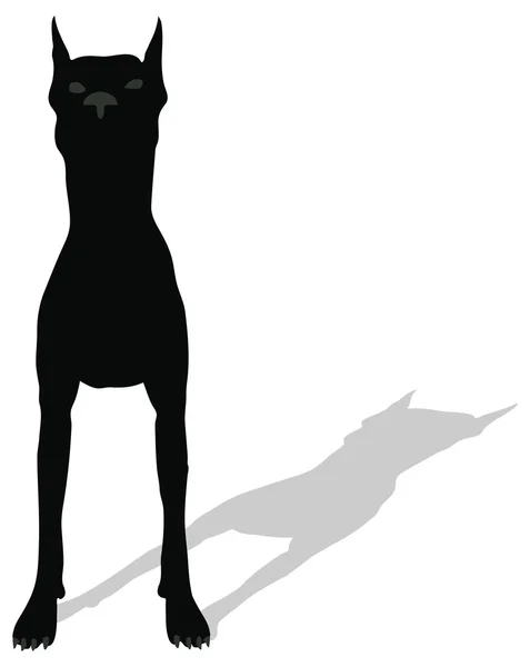 Vecteur de stock de silhouette de chien sur fond blanc — Image vectorielle