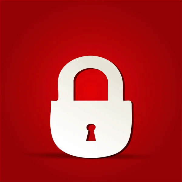 EPS Vector 10 - lock icon on isolated on red — Stock Vector