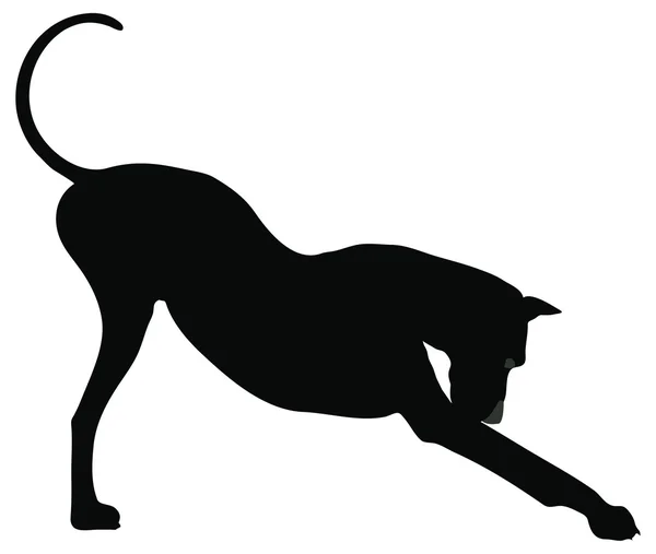 Vecteur de stock de silhouette de chien sur fond blanc — Image vectorielle