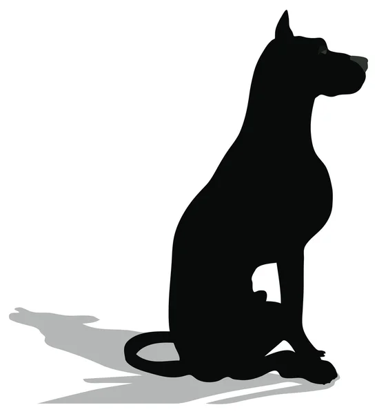 Köpek siluet beyaz arka plan üzerinde hisse senedi vektör — Stok Vektör