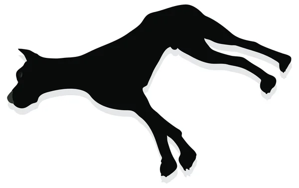 Vector de stock de silueta de perro sobre fondo blanco — Vector de stock