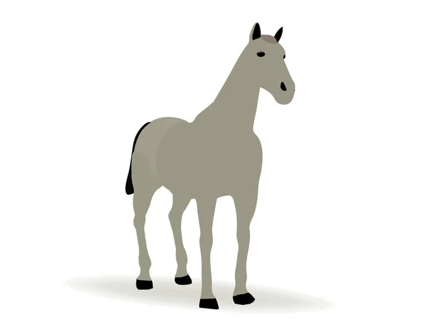 Koně portrét stojící proti Bílému pozadí — Stockový vektor