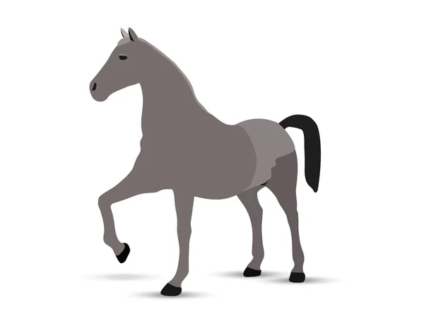 Horse portrait standing against white background — Stock Vector