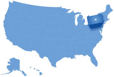 Birleşik Amerika Birleşik Devletleri pennsylvania nereye çekilir Haritası