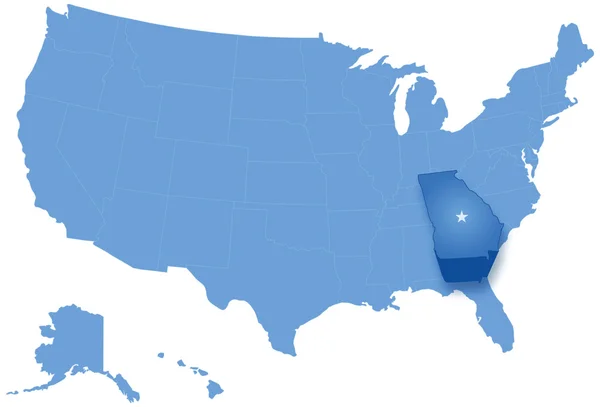 Карта Соединенных Штатов Америки, где Грузия вытаскивается — стоковый вектор