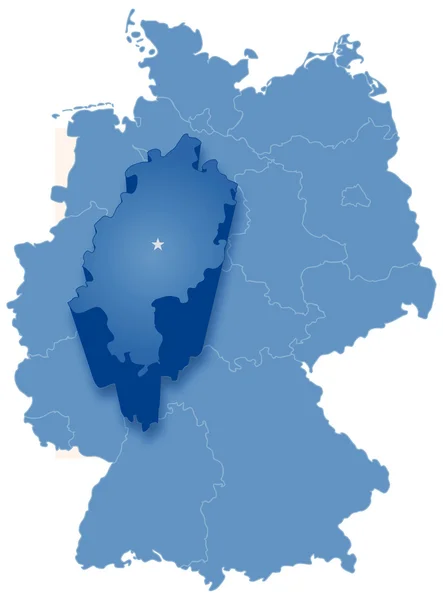 ヘッセン州 (hessen) を抜いてドイツの地図 — ストックベクタ