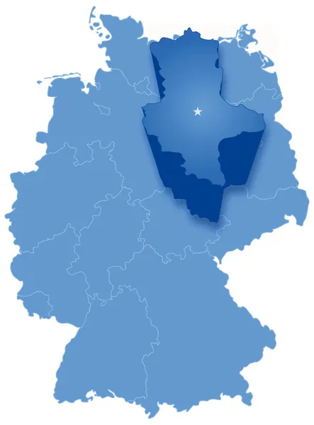 Mapa de Alemania donde se saca Sajonia-Anhalt — Archivo Imágenes Vectoriales