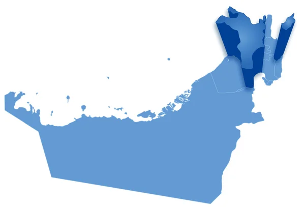 Mapa Zjednoczone Emiraty Arabskie, gdzie jest wypychany Asz-Szarika — Wektor stockowy