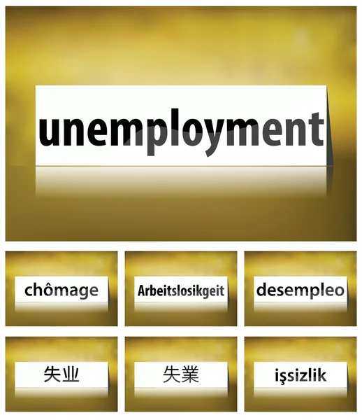 Conceito de desemprego sobre fundo branco — Vetor de Stock