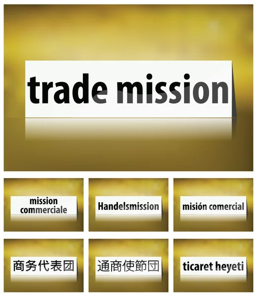 Trade Mission Konzept auf weißem Hintergrund — Stockvektor
