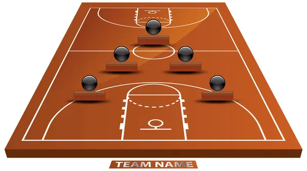 Cancha de baloncesto 3D — Vector de stock