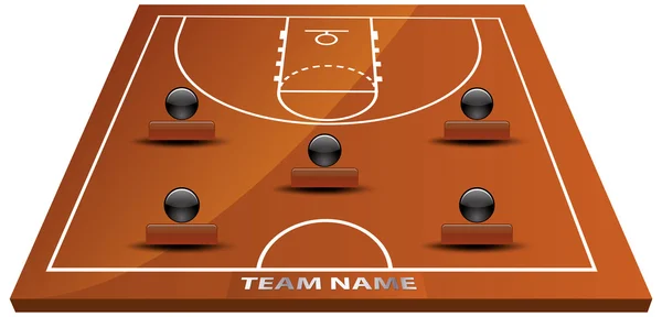 Cancha de baloncesto 3D — Vector de stock