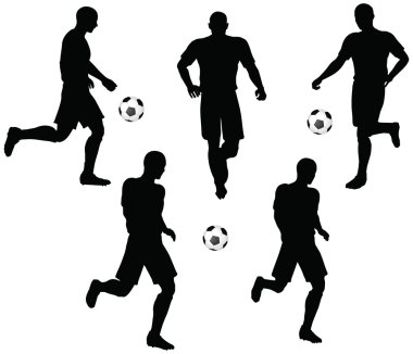 futbol oyuncuları siluetleri konum çalışan pozlar
