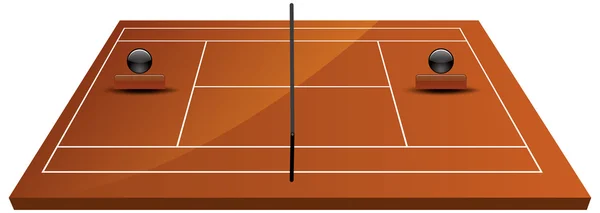 Campo da tennis in terra battuta — Vettoriale Stock