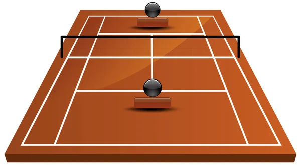 Tennis court field in clay — Stock Vector