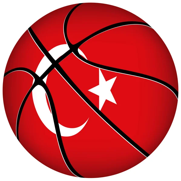 Pallone da basket 3D con bandiera tedesca su bianco . — Vettoriale Stock