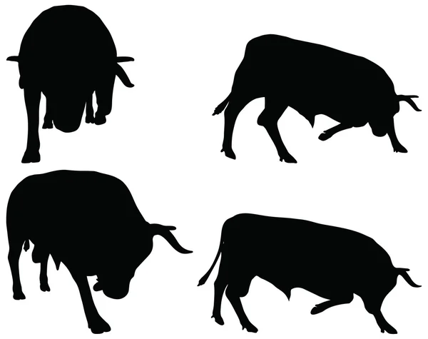 牛集合-矢量轮廓 — 图库矢量图片