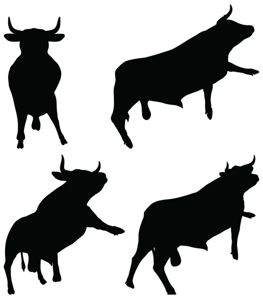 Cattle collection - vector silhouette — Stock Vector