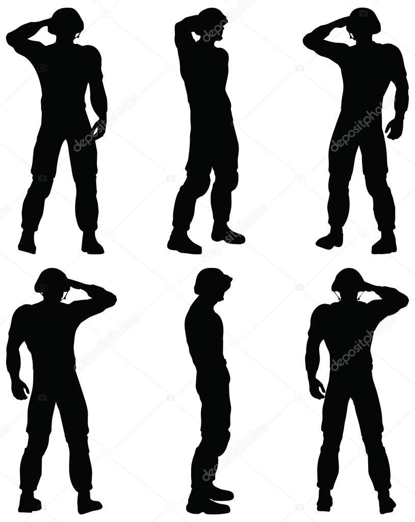 Soldier, officer, captain, policeman saluting