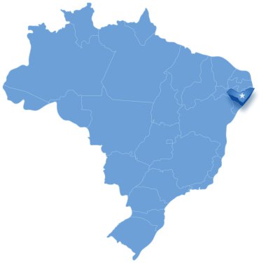 alagoas nerede çekilir Brezilya Haritası