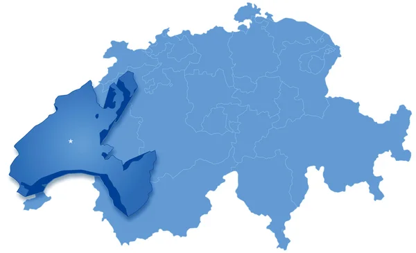 Mapa da Suíça onde Vaud é retirado — Vetor de Stock